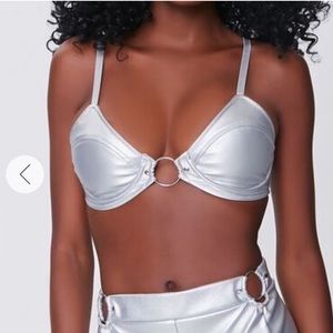 Forever 21 Metallic Silver O Ring Bra Size Small NWT